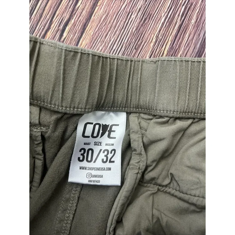 Cove Chino Green Elastic Waist Tapered Leg Pants Mens 30x32 (Actual 30x31)